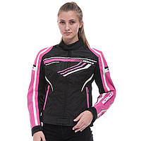 Мотокуртка текстильная с защитой женская SCOYCO JK37W S Черно-Розовая