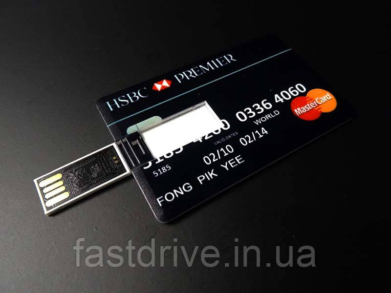 USB Flash, флешка 16 GB в виде кредитной карты HSBC - фото 1 - id-p412959801
