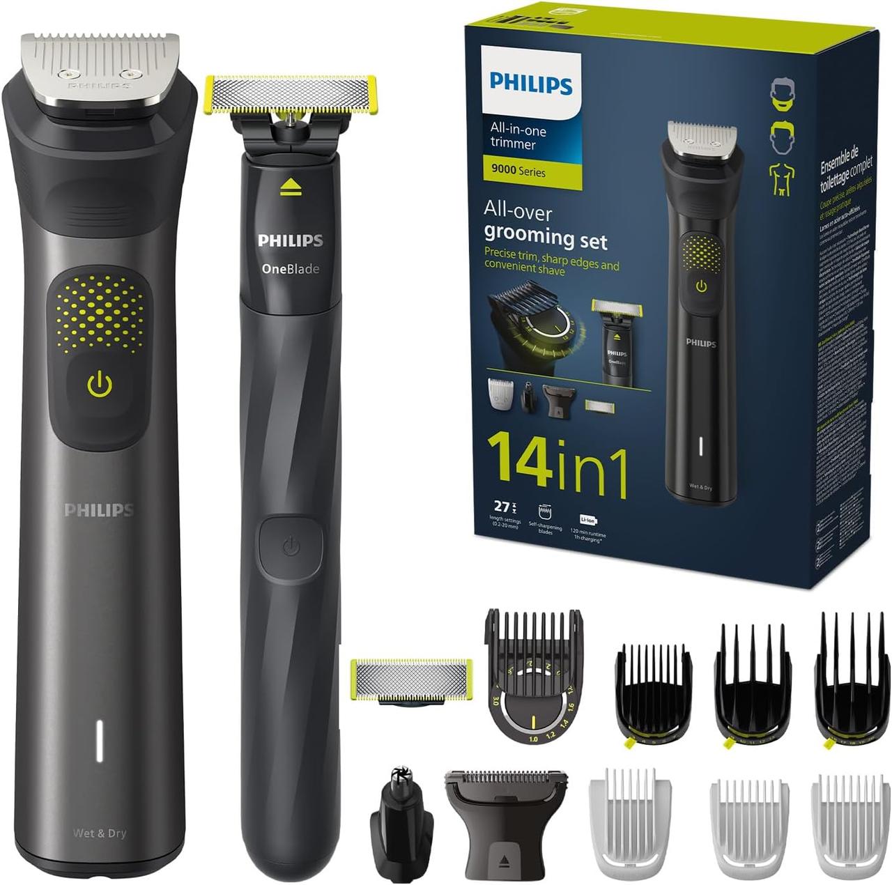 Тример Бритва PHILIPS 9000 Multigroom+OneBlade 14in1 MG9550/15