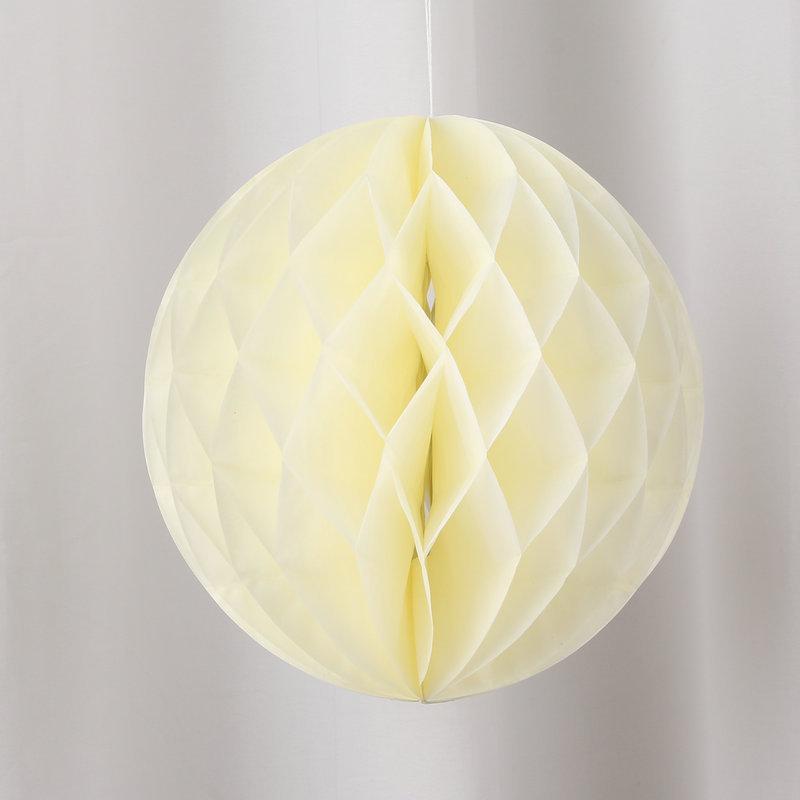 Куля з паперу сота 20 см кремовий, фото 1
