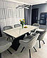 Обідній розсувний стіл Westin III 160-240х90см з білою керамічною стільницею під мармур і чорною ніжкою, фото 8