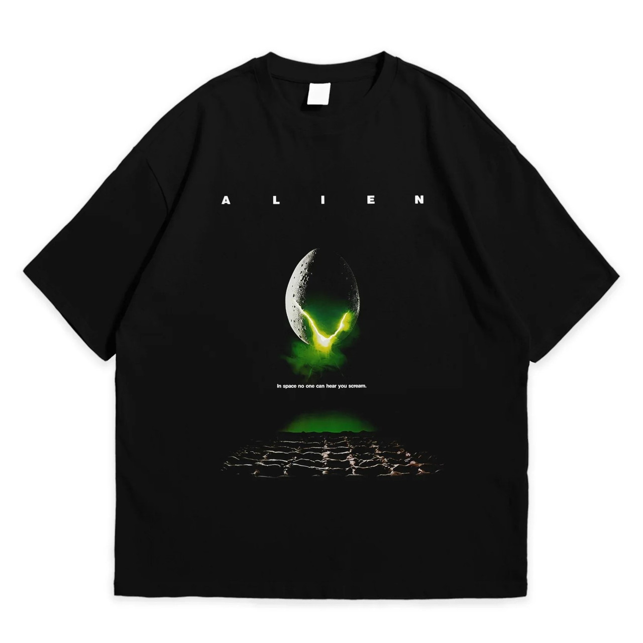 Футболка з принтом Чужий Alien L Чорний