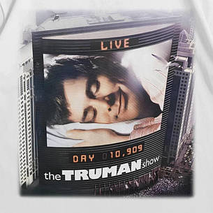 Футболка з принтом Шоу Трумена Постер The truman show S Білий, фото 3