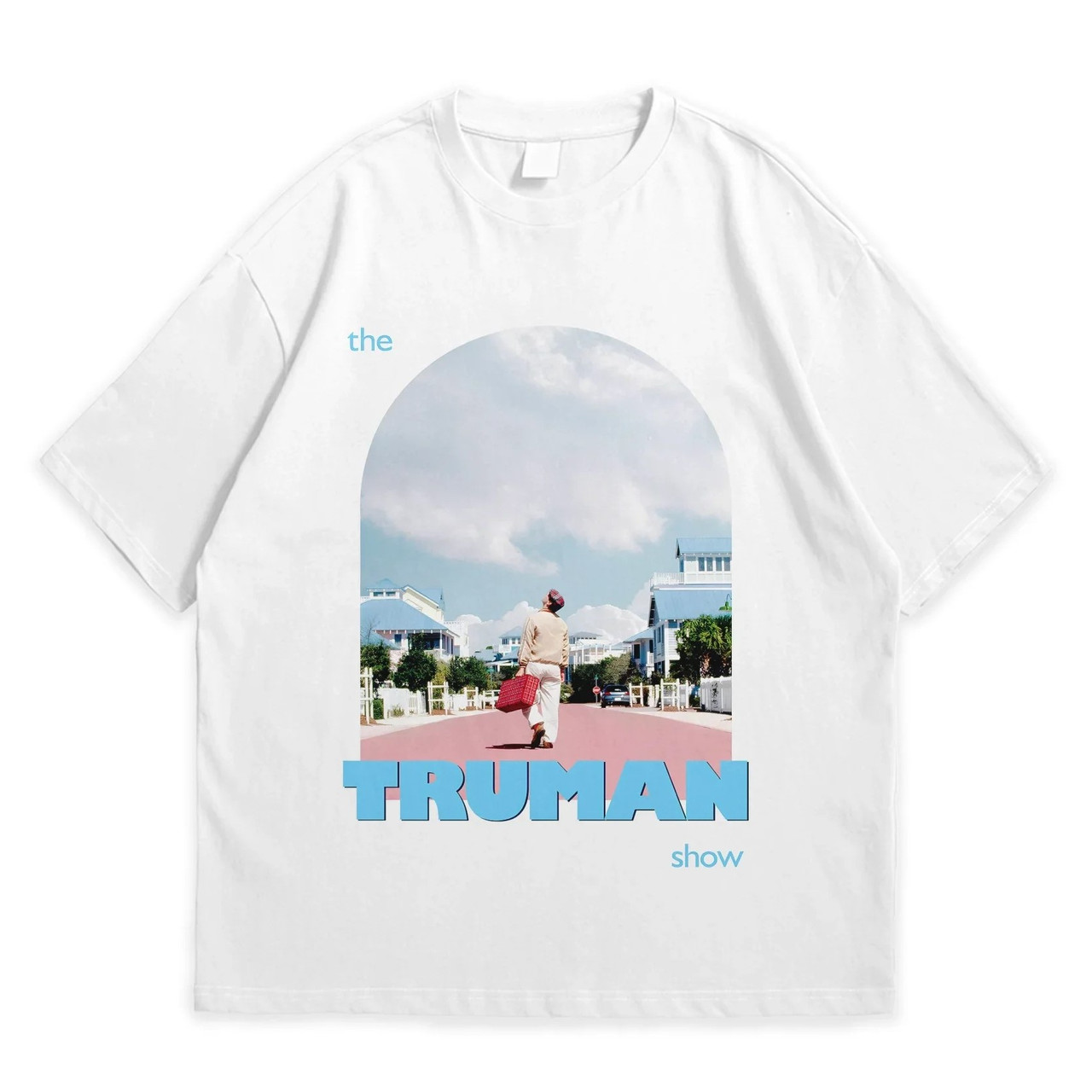 Футболка з принтом Шоу Трумена Постер The truman show XXL Білий