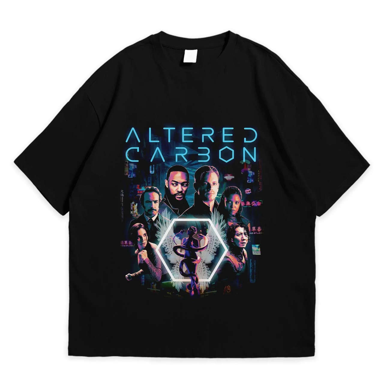 Футболка з принтом Видозмінений вуглець Altered Carbon Characters XL Чорний