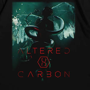 Футболка з принтом Видозмінений вуглець Altered Woman and Snake XXXL Чорний, фото 3