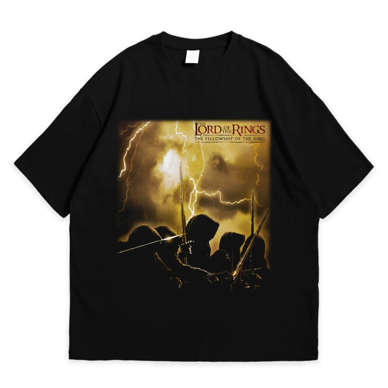 Футболка з принтом Володар перснів The fellowship of the ring S Чорний