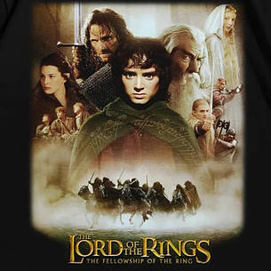 Футболка з принтом Володар перснів The fellowship of the ring XXXL Чорний, фото 3