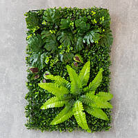 Искусственная трава на стену, для декора, газон Папоротник 40*60 см (9090-005), самшитовый коврик