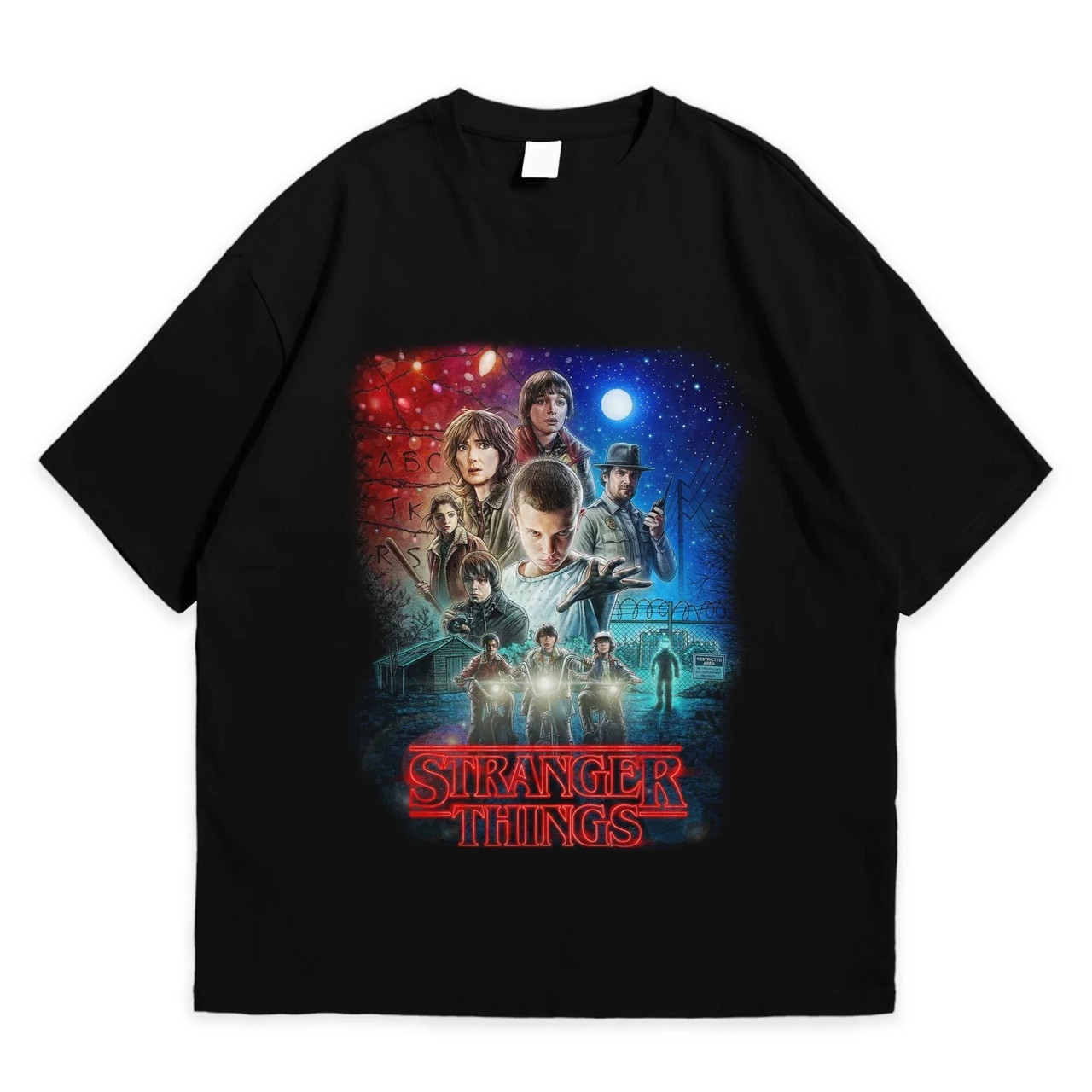 Футболка з принтом Дивні дива Stranger Things XL Чорний