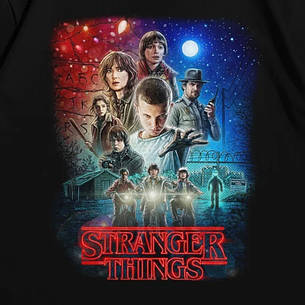 Футболка з принтом Дивні дива Stranger Things L Чорний, фото 3