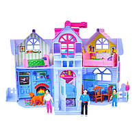 Детский раскладной игрушечный домик с куклами и мебелью Limo Toy F611 Детский кукольный домик