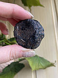 Шерл необроблений натуральний коло 39*37*21 мм камінь чорний турмалін., фото 8