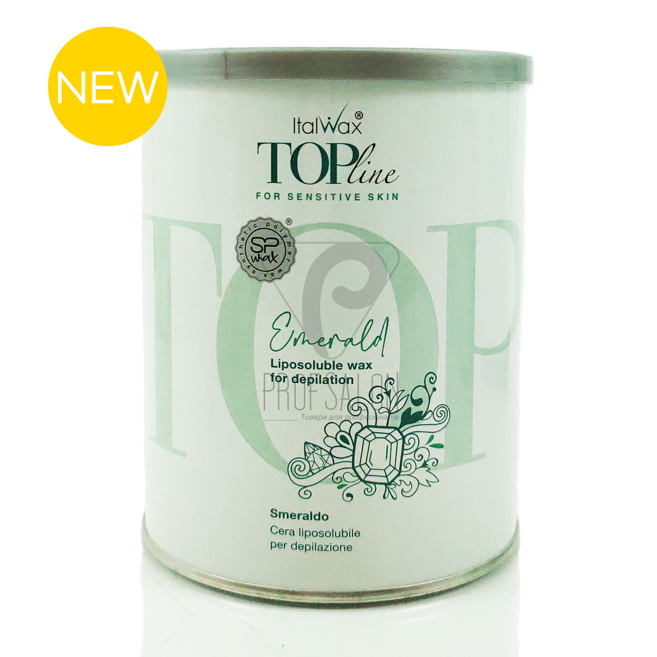 Теплий віск в банці Italwax TOPline - Смарагд (Emerald), 800 мл