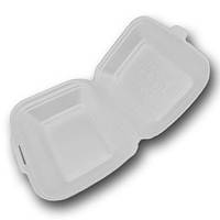 Ланч-бокс із спіненого полістиролу з кришкою розмір 190х150х60 білий HP-9 250 шт/уп.