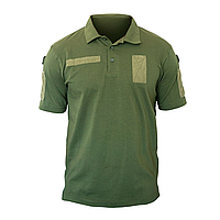 Тенниска Поло олива, с велкро на груди и рукавах военная футболка поло ЗСУ.