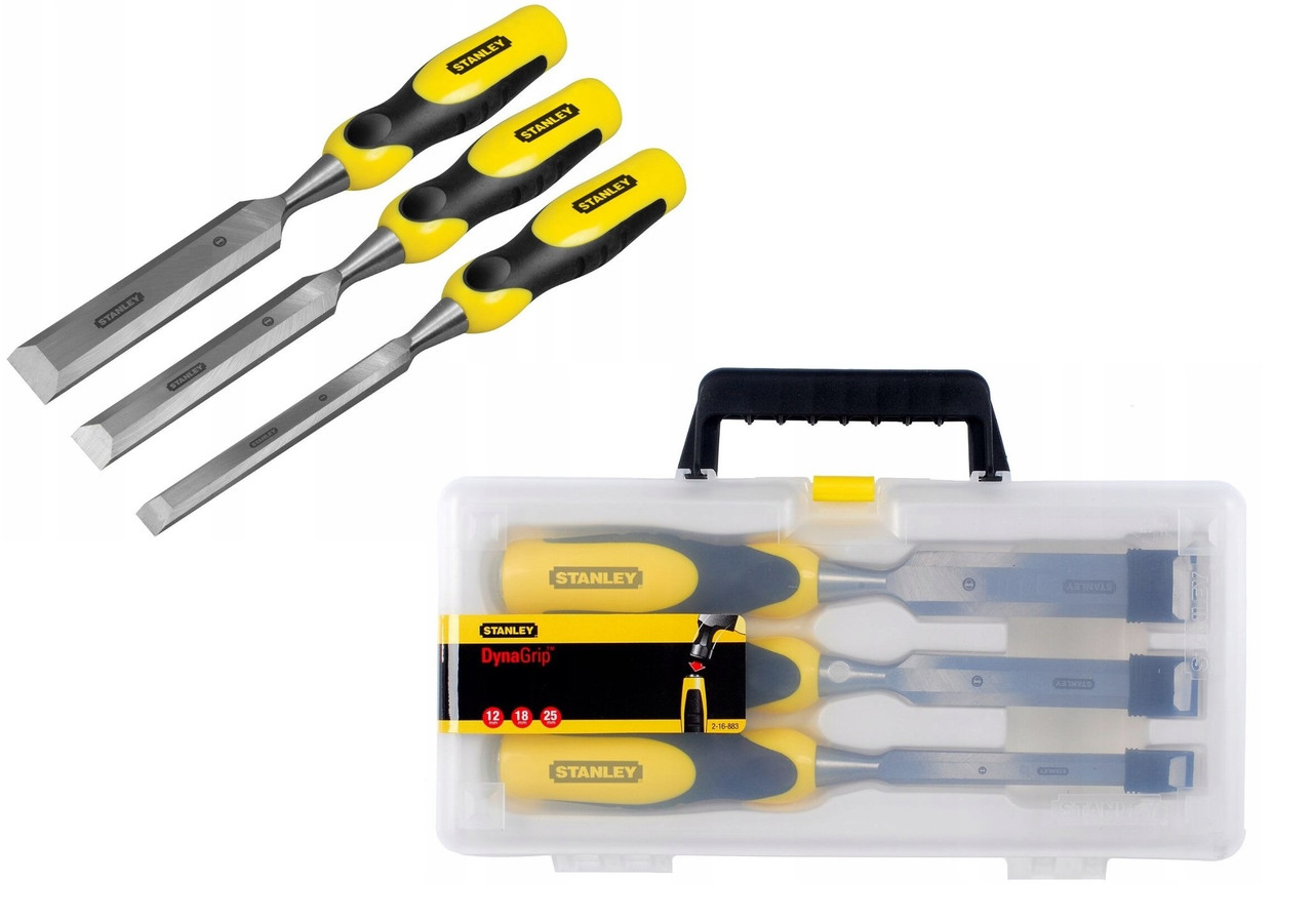 Якісні Стамески по Дереву 10, 15, 20 мм Набір 3 шт STANLEY (2-16-887)