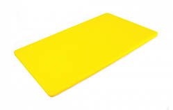 Двостороння обробна дошка LDPE, 500 × 300 × 12 мм, жовта. Дошка для нарізки і обробки