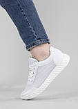 Жіночі кросівки на літо білі з сіткою та пресованою шкірою (ЛК 31 білі), фото 5