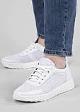 Жіночі кросівки на літо білі з сіткою та пресованою шкірою (ЛК 31 білі), фото 2