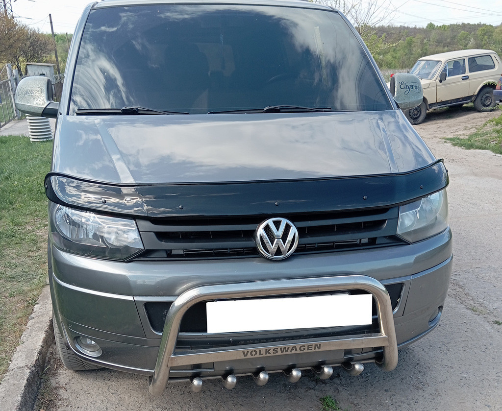 Дефлектор капота (EuroCap) для Volkswagen T5 2010-2015 гг - фото 1 - id-p2111193892