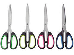 Ножиці 20,7 см, з гумовими вставками, асорті. BuroMax