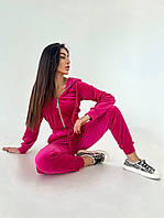 Женский велюровый спортивный костюм плюш. Цвет малиновый. Размер 42, 44, 46 48