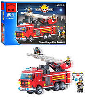 Конструктор Brick 904 Пожарная серия "Пожарная машина с лестницей"