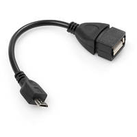 Дата кабель OTG USB 2.0 AF to Micro 5P Vinga VCPDCOTGMBK n