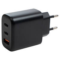 Зарядний пристрій Vinga GaN 65W PD+QC 2C1A ports Wall Charger VCPCHCCA65B n