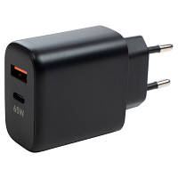 Зарядний пристрій Vinga GaN 65W PD+QC 1C1A ports Wall Charger VCPCHCA65B n