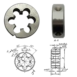 Плашка G 3/4" трубна циліндрична