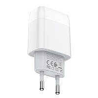 Сетевое зарядное устройство для телефона Hoco C73A Glorious + Type-A to MicroUSB Cable White