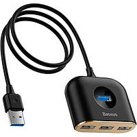 USB-хаб Baseus SQUARE ROUND CAHUB-AY01 Black USB to USB 3.0 + 3USB 2.0 (1m)