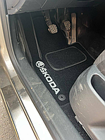 Ворсовые коврики в салон для Skoda Octavia A5 (2004-2013)/Шкода Октавия А5 /Чёрные, кт. 5шт