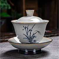 Гайвань орхидея ёмкость 150 мл. посуда для чайной церемонии используется в китайской чайной традиции