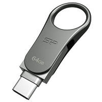 USB флеш наель Silicon Power 64GB Mobile C80 Silver USB 3.2 SP064GBUC3C80V1S n