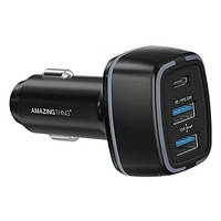 Автомобильный адаптер для телефона AmazingThing Speed Pro PD 3 Port Car Charger Black 53W/PPS 33W (SP53WCCA)