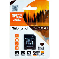 Карта памяти Mibrand 128GB microSDXC UHS-I U3 + SD-адаптер MICDHU3/128GB-A n