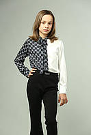 Подростковая стильная школьная праздничная блуза для девочек подростков, Нарядные рубашки для подростков 146