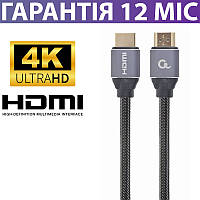 Кабель HDMI для телевизора и монитора 3 метра Cablexpert Premium, нейлон, 4K UHD (3840x2160) при 60 Гц