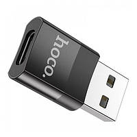 Переходник Hoco UA17 Type-C (мама) - USB (тато) Black