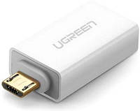 Переходник Ugreen OTG Adapter US195 microUSB (тато) - USB 2.0 (мама) White (30529)