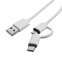 Дата кабель USB 2.0 AM to Micro 5P + Type-C 1.0m Patron CAB-PN-MIC-TYPE-C-1M n