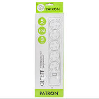 Сетевой фильтр питания Patron 3m SP-1053W, 5 розеток White EXT-PN-SP-1053W n