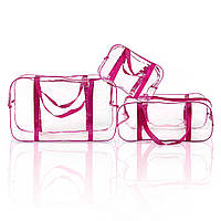 Прозрачная сумка в роддом 3 шт Сумочка Розовый (11_5_sxll_розовый)