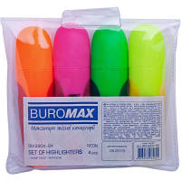 Набор маркеров Buromax highlighter pen, NEON, chisel tip, SET 4 colors BM.8904-84 n