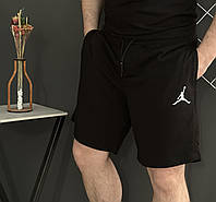 Спортивные шорты мужские Jordan черные с белым логотипом / шорты Джордан черного цвета на лето
