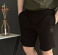 Спортивные шорты мужские Adidas черные с черным логотипом / шорты Адидас черного цвета на лето