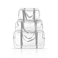Прозрачная сумка в роддом 3 шт Сумочка Светло-серый (12_6_mxll_светло-серый)